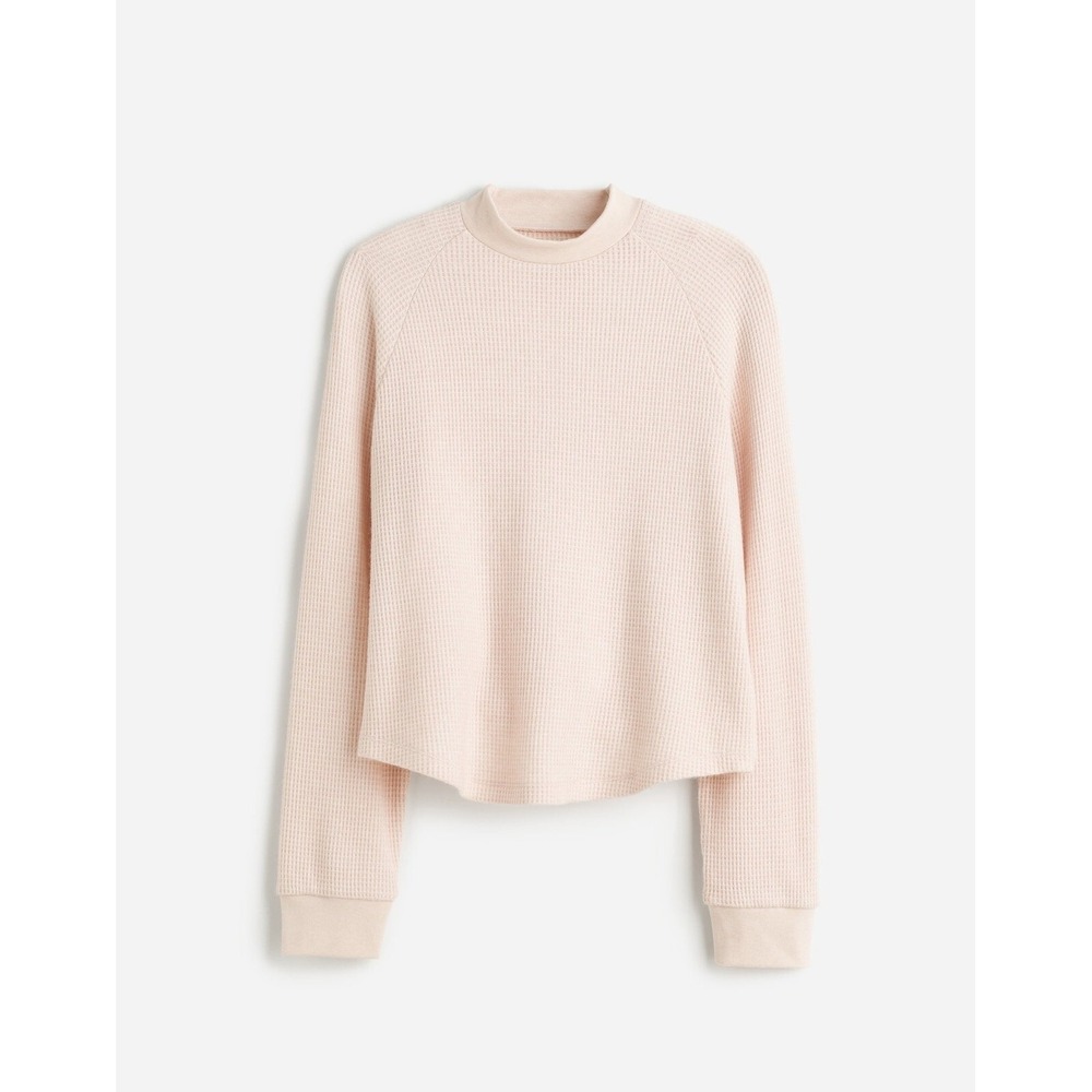 Madewell Waffle-Knit Long-Sleeve Crewneck Tee Soft Size XS‎ Blush NWOT